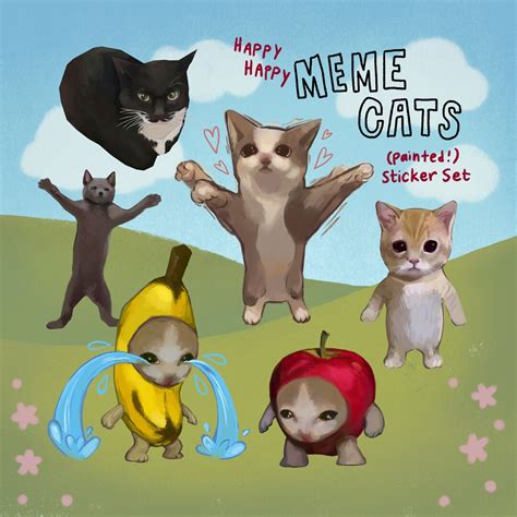Happy Happy Cats Meme Sticker Sheets/set - Etsy