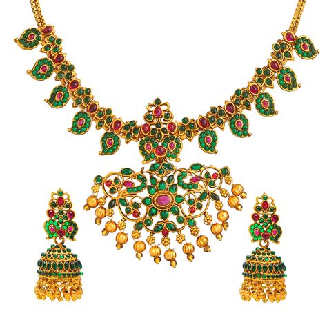 Shining Jewel Traditional Antique Gold Plated Temple Jewellery Traditi