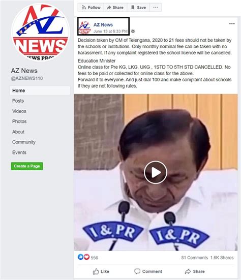 Fact Check: Facebook message claiming Telangana has cancelled school ...