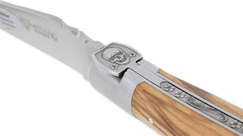 Laguiole en Aubrac Knife 1 Piece 12 cm Olivewood Handle Engraved Spring ...