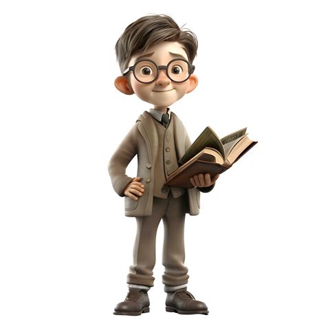 Enthusiastic 3D Student boy with laptop on white background PNG Transparent Background 22484425 PNG