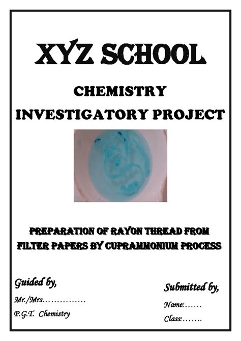 AISSCE Chemistry Investigatory Project: Rayon Thread from Filter Paper ...