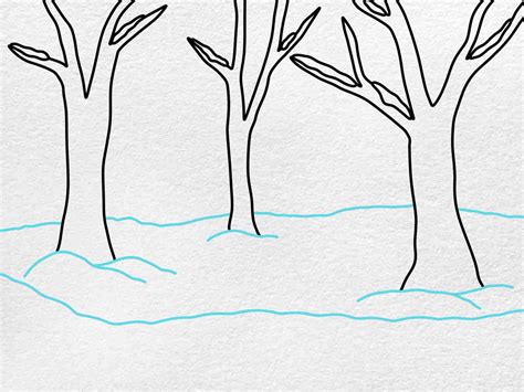 Forest Drawing For Kids Black And White