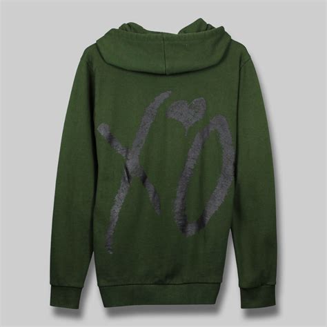 The Weeknd × XO The Weeknd XO Green Zip Up Hoodie 2015 XOTWOD ...