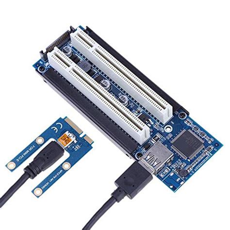 Mini PCI Express to Dual PCI Adapter Card PCIe x1 to Router Tow 2 PCI ...