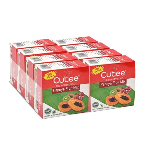 Buy Cutee Papaya Fruit Mix Bathing Soap A Fruity Bath Experience for ...