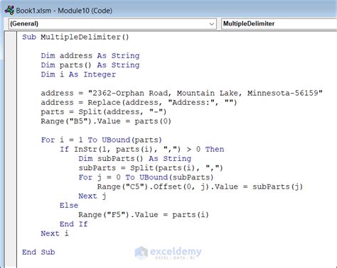 Image result for Insert VBA Code for Textsplit Function