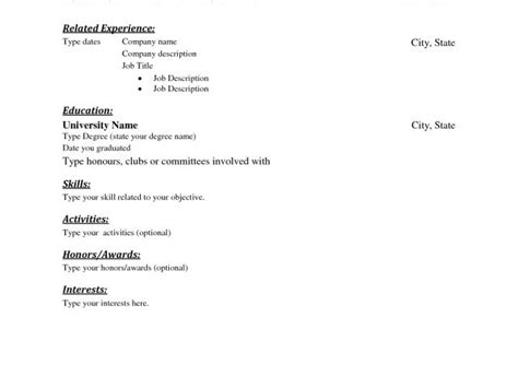 Free Printable Basic Resume 的图像结果