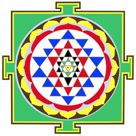 Hindu divine geometry Sri Yantra, represents the Kalasha Kumbham holy ...