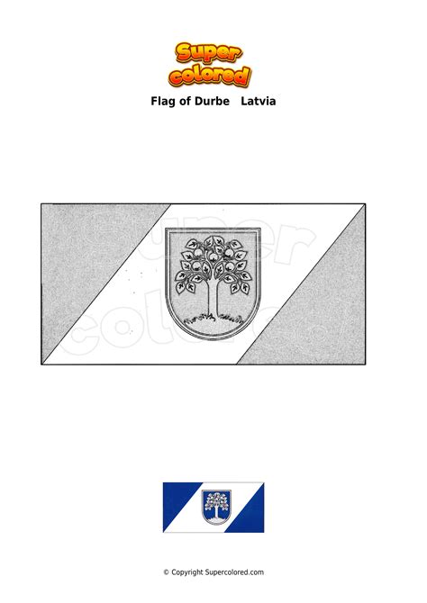 Coloring page Flag of Durbe Latvia - Supercolored.com