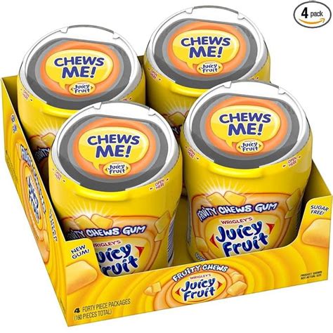 JUICY FRUIT Gum - MZF22 Original Bubble Gum Bulk Pack, 40-Piece Bottle ...