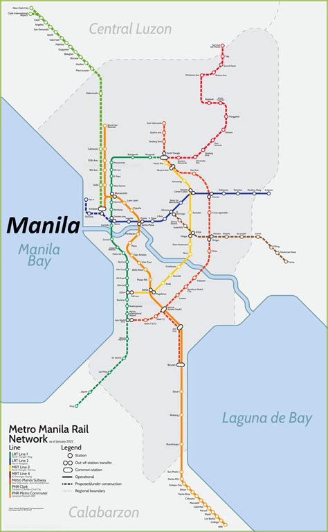 Metro Manila Rail Network Map - Ontheworldmap.com