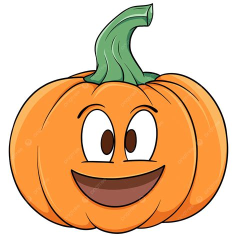 Happy Face Pumpkin Cartoon Thats Absolutely Cute Vector, Cartoon ...