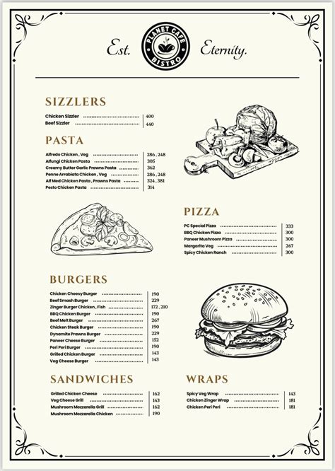 Menu at Planet Cafe Manjeri, Manjeri