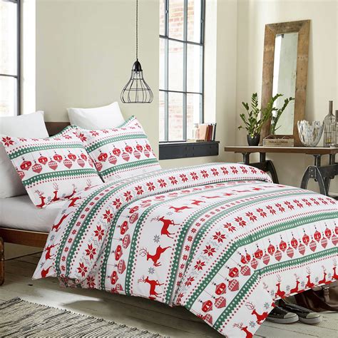 Vaulia King Size Xmas Bedding Set - Microfiber, Reindeer Pattern Duvet ...