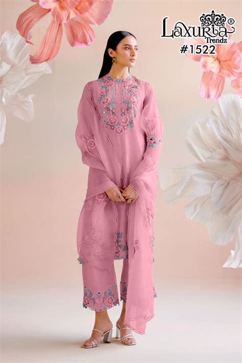 1522 Pink Laxuria Trendz Crunchy Pakistani Readymade Suits – Heriska