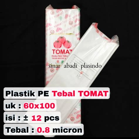 Jual plastik PE merk tomat ukuran 60x100x0,8 - 50x75x0,8 + TEBAL - PE ...