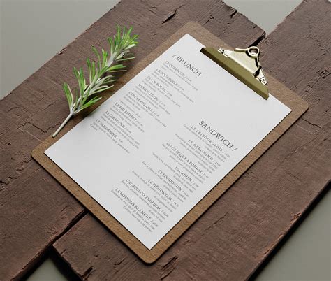 Minimalist Menu Design :: Behance