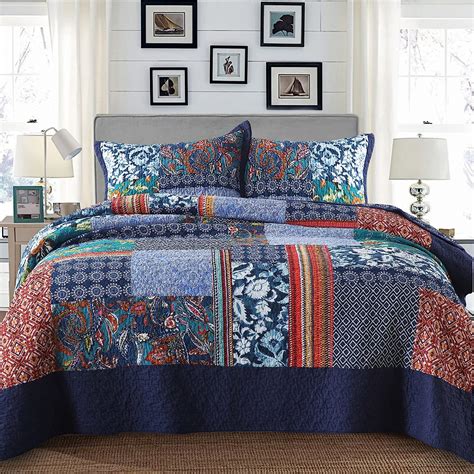 Amazon.com: Yvooxny Queen Quilt Set Reversible Lightweight Bohemian ...