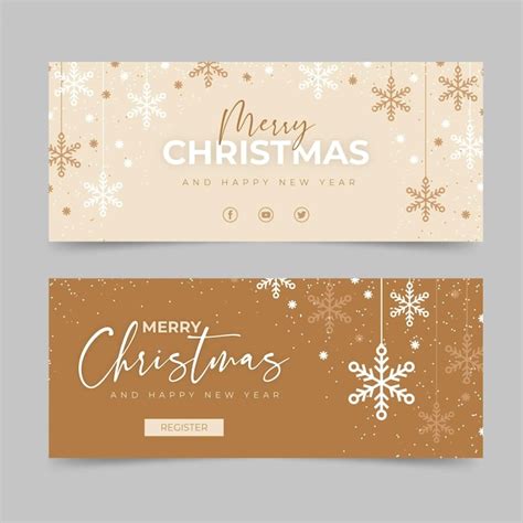 Flat design christmas banners template | Free Vector