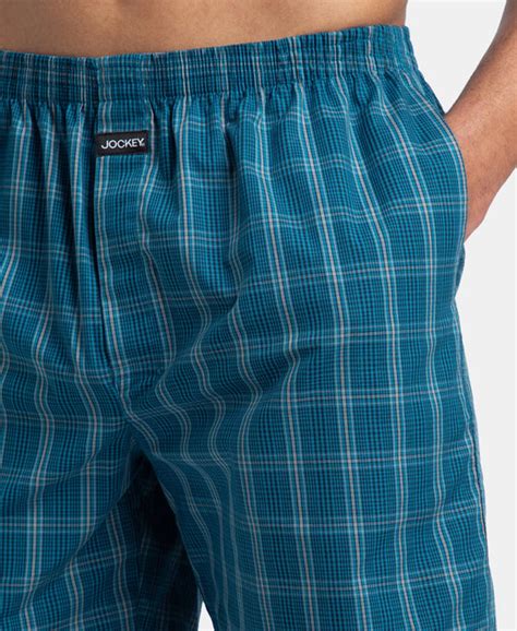 Buy Super Combed Mercerized Cotton Woven Checkered Boxer Shorts with ...