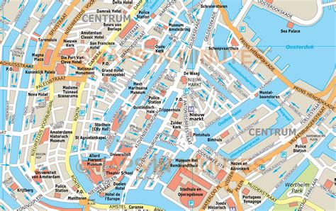 Vector Amsterdam city map in Illustrator and PDF digital formats