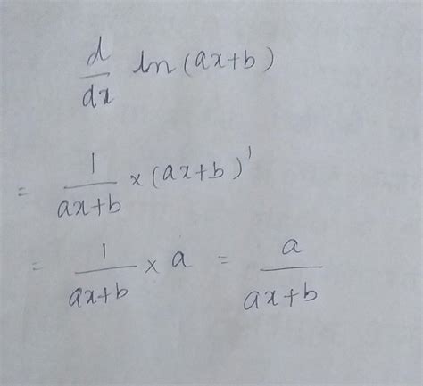 d/dx ln(ax+b) .solve the following - Brainly.in