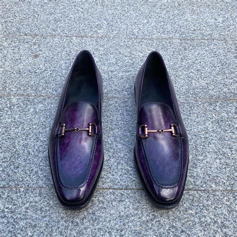 Purple Leather Augusta Slip On Horse Bit Loafers – Costoso Italiano