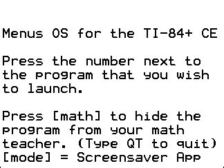 Menus OS, The First BASIC Shell for the TI-84 Plus CE! - ticalc.org
