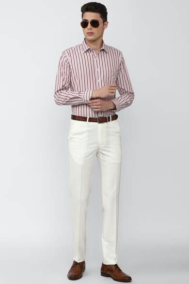 Buy Men Pink Slim Fit Stripe Full Sleeves Formal Shirt Online - 775465 ...