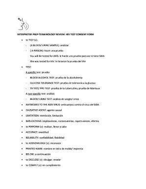 Fillable Online INTERPRETER PREP-TERMINOLOGY REVIEW HIV TEST CONSENT ...