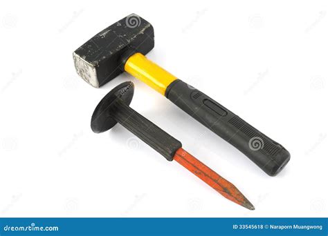 Hammer and chisel stock photo. Image of metal, closeup - 33545618