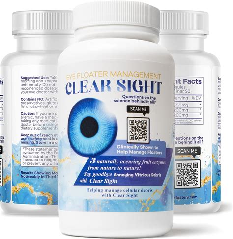 Amazon.com: CLEAR SIGHT Eye Floater Supplement, Bromelain, Ficin, Papain Enzyme Formula, 3 ...