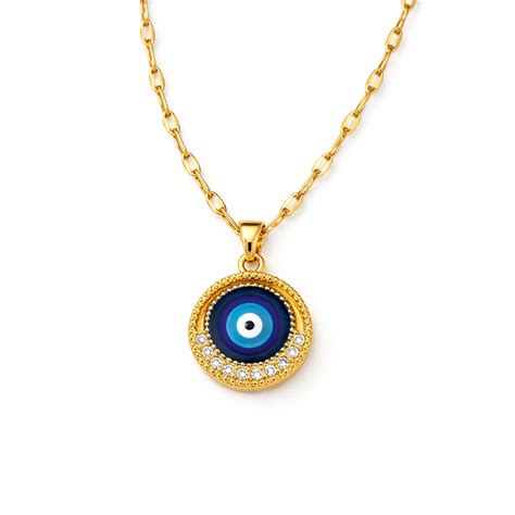 Evil Eye Pendant Necklace | Gold Necklace with Protective Charm – Zavira