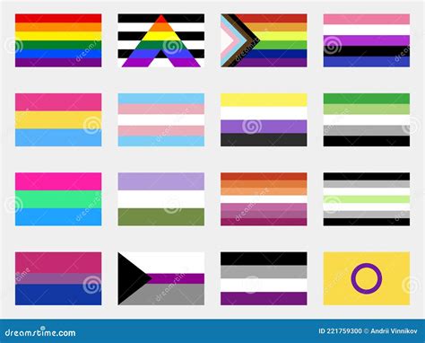 LGBTQ Pride Flags Collection. Sexual Identity Flags Set. Festival Of ...