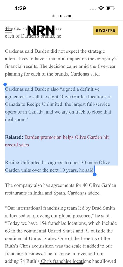 Olive Garden Canada to be sold to Recipe Unlimited, 30+ locations planned across Canada (likely ...