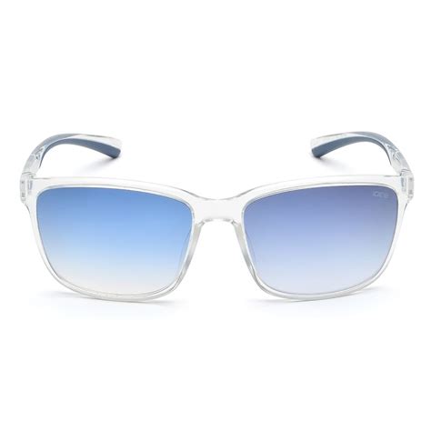 Buy IDEE Gradient Blue Mirror Lens Square Sunglass Full Rim Shiny ...