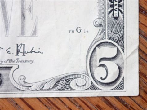 1995 $5 Five Dollar Bill colors misaligned Error Misprint Note ...