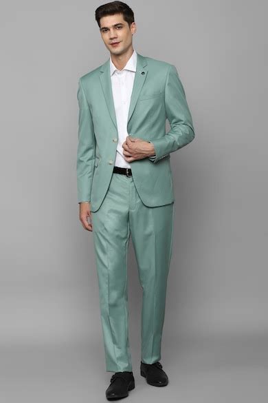 Buy Men Green Slim Fit Solid Formal Two Piece Suit Online - 901757 ...