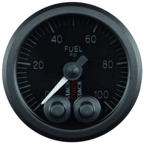 Stack ST3506 Pro-Control Black 52mm 1/8" NPTF Male 0-100 PSI Fuel ...