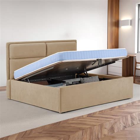 Wakefit Bed | Queen (78 X 60) Solid Wood Bed, Upholstered, with Storage ...