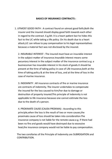 Insurance Contracts - BASICS OF INSURANCE CONTRACTS : 1. UTMOST GOOD ...