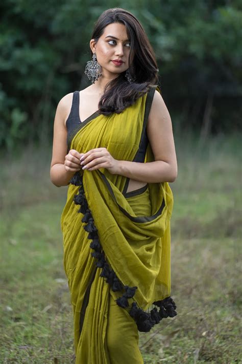 Poets Garden Black Border Saree - I Love Sarees