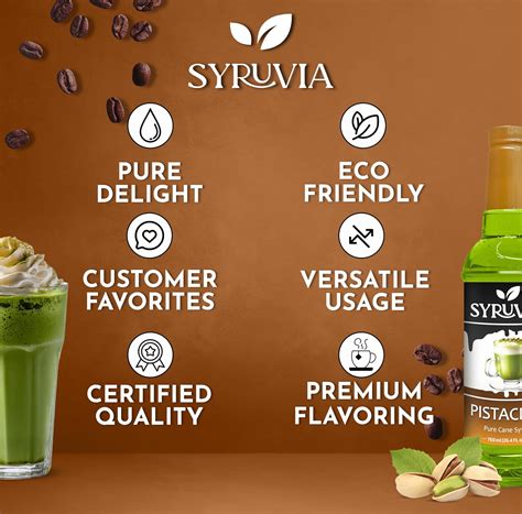 Syruvia Coffee Syrup, Pistachio Flavored Syrup for India | Ubuy