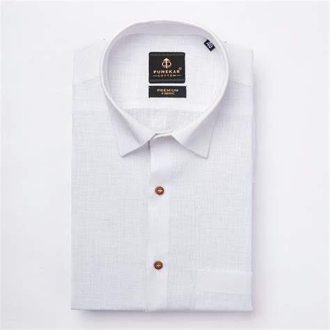 White Color Prime Linen Shirt For Men – Punekar Cotton