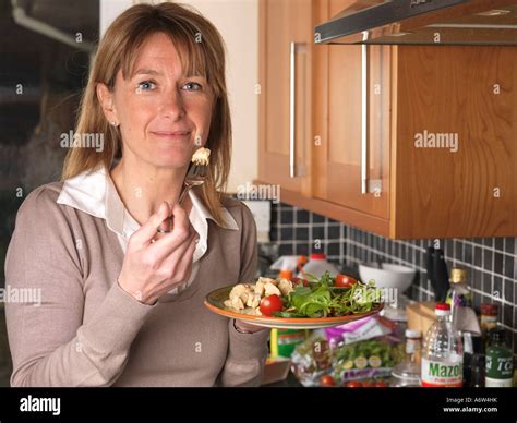 Woman Eating Quorn Model Released Stock Photo - Alamy