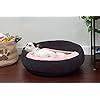 Petslover - Round Snuggery Hooded Fabric Dog Bed with Attached Blanket ...