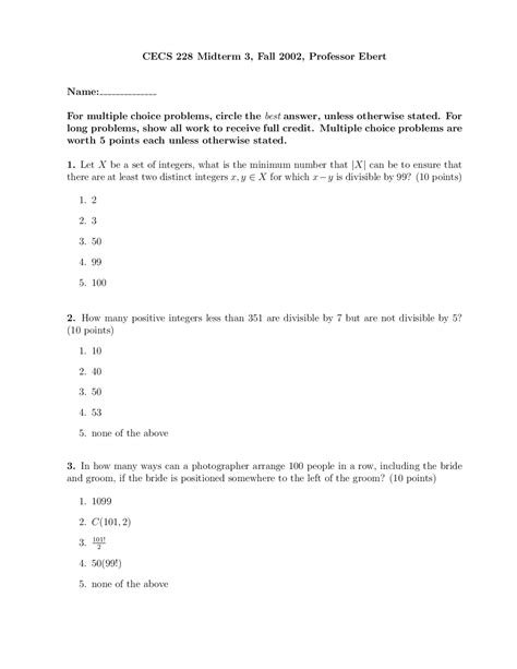 Practice Midterm 3 - Discrete Structures-Computer Science Applications ...