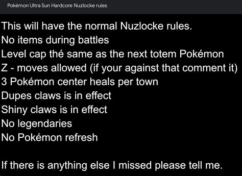 My Nuzlocke rules : r/nuzlocke