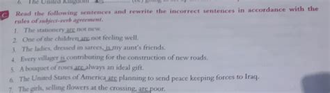 C. Read the following sentences and rewrite the incorrect sentences in ...